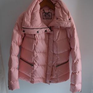 Blush pink women’s puffer coat